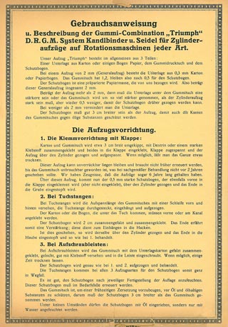Instructions for use written by Kandlbinder