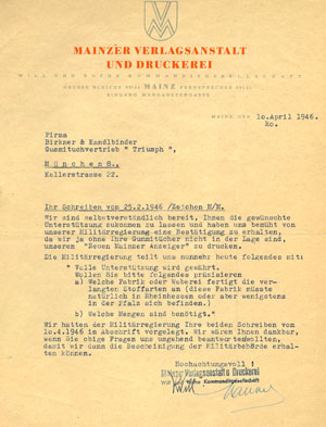 Bestellung unter Auflagen