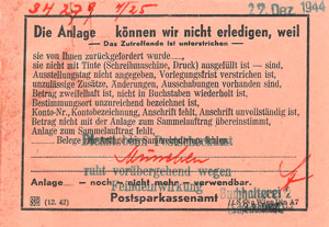 Postamt wegen Bombardierung geschlossen