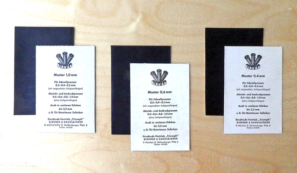 High speed press blanket, three samples